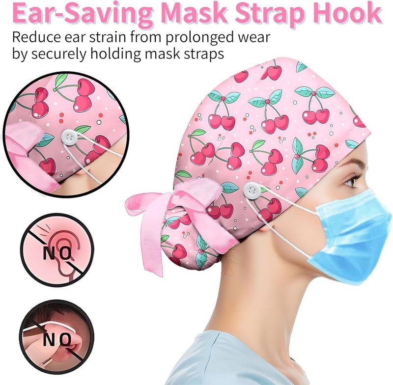 SnuggleHive Scrub Caps for Men & Women,Nurse Hat with Sweatband & Buttons - Adjustable Surgical Hat Comfort Fit for Doctors,Nurses. - Image 5